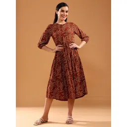 LIMEROAD Floral Print Fit & Flare Midi Dress-picture-27