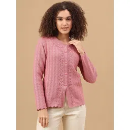 LIMEROAD Women Chevron Cardigan with Embroidered Detail-picture-22