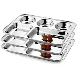 limetro steel Stainless Steel Two in one Dinner Plate Two Sections Divided Plate Two Section Half Plate-picture-31