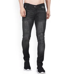 Linaria Men Classic Slim Fit Mid Rise Mildly Distressed Jeans-picture-35