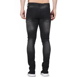 LINARIA Men Classic Slim Fit Mildly Distressed Heavy Fade Mid-Rise Jeans image 3