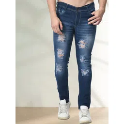 LINARIA Men Cotton Classic Slim Fit Low-Rise Highly Distressed Light Fade Jeans-picture-36