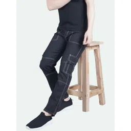 LINARIA Men Cotton Classic Slim Fit Mildly Distressed Jeans-picture-32