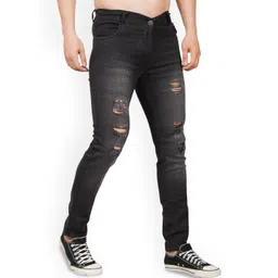 LINARIA Men Cotton Classic Slim Fit Mildly Distressed Light Fade Jeans-picture-33