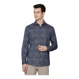 Lindbergh Navy Cotton Slim Fit Printed Shirt-picture-13