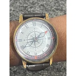 LINE WOOD™ - Antique Compass Watch – Handcrafted Brass Vintage Wrist Compass with Leather Band | Ideal for Outdoor Adventure, Hiking, Camping, Boating & Trave-picture-19