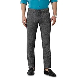 linen club Black Casual Mid-Rise Active Waist Trouser for Men-picture-44