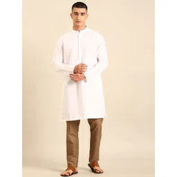 Linen Club Mandarin Collar Linen Kurta-picture-10