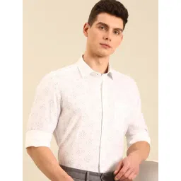 Linen Club White Linen Slim Fit Casual Shirt-picture-41