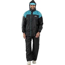linenaffairs Raincoat 100% for Men Waterproof for Bike Riders with Adjustable Hood Along with Inner Pockets-picture-27