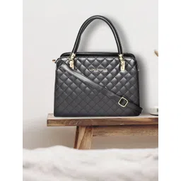 Lino Perros Black Quilted Solid Handheld Bag-picture-29