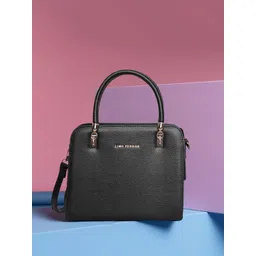 Lino Perros Black Solid Handheld Bag with Sling Strap-picture-32