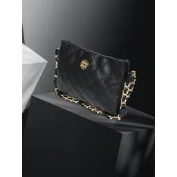 Lino Perros Black Solid Quilted Sling Bag-picture-33