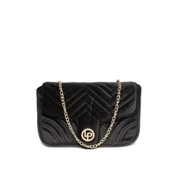 Lino Perros Black Solid Quilted Sling Bag-picture-24