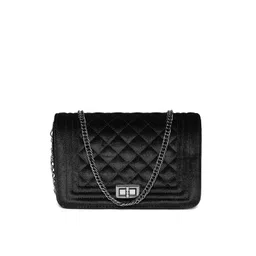 Lino Perros Black Solid Quilted Sling Bag-picture-21