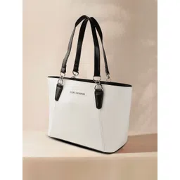 Lino Perros White Textured PU Structured Handheld Bag-picture-19