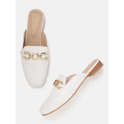 Lino Perros Women Croc Textured Mules With Metallic Deatil-picture-35