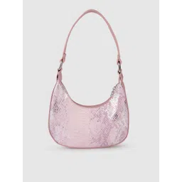 Lino Perros Women Pink Animal Printed PU Structured Shoulder Bag image 4