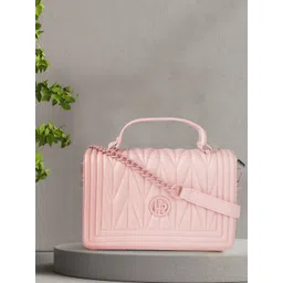 Lino Perros Women Pink Printed PU Structured Quited Shoulder Bag-picture-14