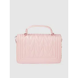 Lino Perros Women Pink Printed PU Structured Quited Shoulder Bag image 4