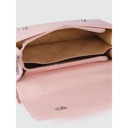 Lino Perros Women Pink Printed PU Structured Quited Shoulder Bag image 5