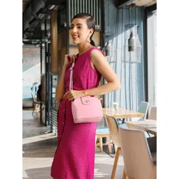 Lino Perros Women Pink Solid Sling Bag-picture-10