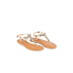 Lino Perros Women Western Embellished T-Strap Flats-picture-28