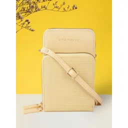 Lino Perros Women Yellow Animal Printed PU Structured Sling Bag-picture-26