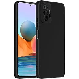 LIRAMARK Silicone Soft Back Cover Case for Xiaomi Redmi Note 10 Pro, Note 10 Pro Max (Silicone Black)-picture-18