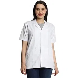 lisamed Doctor's Apron Lab Coat Half Sleeves - Unisex - White-picture-45