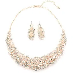 lishanti Necklace Set for Women Stylish Vintage Diamond Necklace Earrings Set for Girls and Womens Bridal Wearings| Wedding Gifts-picture-48