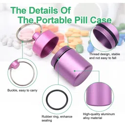 lishonn 07 Aluminum Alloy Medicine Organizer Box Tablets Container Case Waterproof 01 Pcs Pill Box image 2