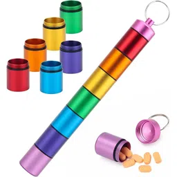 lishonn 07 Aluminum Alloy Medicine Organizer Box Tablets Container Case Waterproof 01 Pcs Pill Box image 1