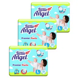 Little Angel Premier Pants Baby Diaper Large  (L) - 24 Pieces - (Pack of 3)-picture-23
