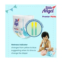 Little Angel Premier Pants Baby Diapers Combo With Wetness Indicator Medium - 28 Pieces image 4