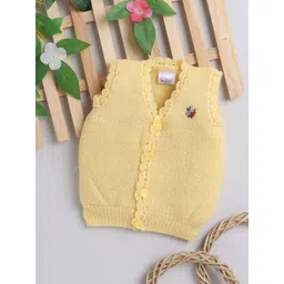 Little Angels Baby Boys Embroidered V-Neck Sleeveless Woollen Sweater Vest-picture-12