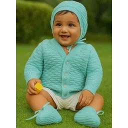 Little Angels Boys Cable Knit Woollen Cardigan-picture-4