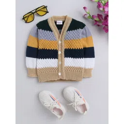 Little Angels Boys Colourblocked Woollen Cardigan-picture-16