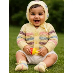 Little Angels Boys Colourblocked Woollen Cardigan-picture-41