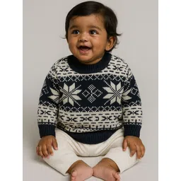 Little Angels Boys Fair Isle Printed Woollen Pullover-picture-18