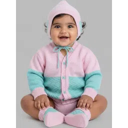 Little Angels Girls Colourblocked Woollen Cardigan-picture-47
