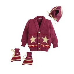 Little Angels Girls Printed Woollen Cardigan-picture-20