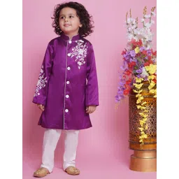 Little Bansi Boys Embroidered Long Sleeve Sherwani Set-picture-19