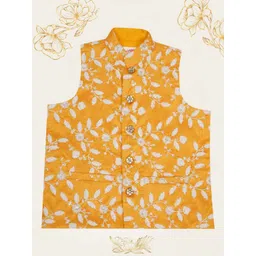 Little Bansi Boys Floral Thread Work Embroidered Nehru Jackets-picture-17