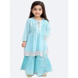 Little Bansi Kids Blue Embroidered Suit Set-picture-14