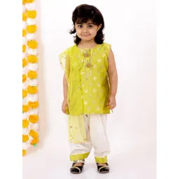 Little Bansi Kids Green & Cream Embellished Suit Set-picture-12
