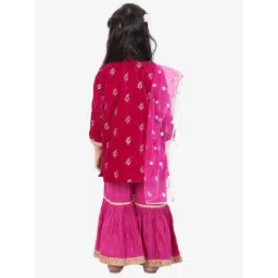 Little Bansi Kids Rani Embroidered Suit Set image 2