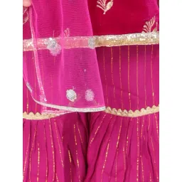 Little Bansi Kids Rani Embroidered Suit Set image 4
