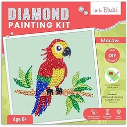 Little Birdie DIY Diamond Painting Kit Macaw | for Art & Craft, Creative, Fun & Activity Kit | Gift for Kids, Adult-picture-29