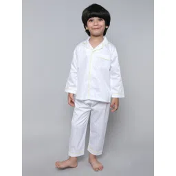 Little Clothings 100% Cotton Silk Lapel Collar Night suits-picture-11